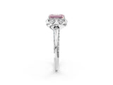 White gold Fancy Pink Emerald  Halo Split Shank Pave Diamond Ring with Petal Prong Setting_46