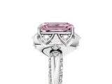 White gold Fancy Pink Emerald  Halo Split Shank Pave Diamond Ring with Petal Prong Setting_49