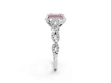 White gold Fancy Pink Emerald  Halo Twist Band Solitaire Ring with Six-Prong Setting_34