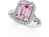 White gold Fancy Pink Emerald  Halo Twist Band Solitaire Ring_21