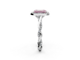 White gold Fancy Pink Emerald  Halo Twist Band Solitaire Ring_22