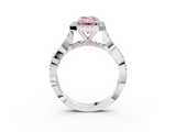 White gold Fancy Pink Emerald  Halo Twist Band Solitaire Ring_23