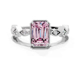 White gold Fancy Pink Emerald  Milgrain Marquise Diamond Twist Band Ring_74