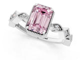 White gold Fancy Pink Emerald  Milgrain Marquise Diamond Twist Band Ring_75
