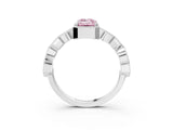 White gold Fancy Pink Emerald  Milgrain Marquise Diamond Twist Band Ring_77