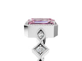 White gold Fancy Pink Emerald  Milgrain Marquise Diamond Twist Band Ring_78