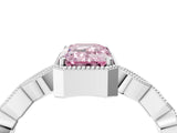 White gold Fancy Pink Emerald  Milgrain Marquise Diamond Twist Band Ring_78