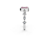 White gold Fancy Pink Emerald  Milgrain Marquise Diamond Twist Band Ring_81