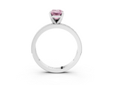 White gold Fancy Pink Emerald  Milgrain Pave Diamond Engagement Ring with Four-Prong Setting_158