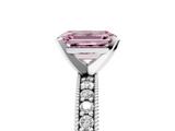 White gold Fancy Pink Emerald  Milgrain Pave Diamond Engagement Ring with Four-Prong Setting_160