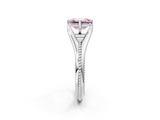 White gold Fancy Pink Emerald  Solitaire Beaded Band Six-Prong Setting_2