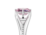 White gold Fancy Pink Emerald  Solitaire Beaded Band Six-Prong Setting_5