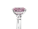White gold Fancy Pink Emerald  Solitaire Beaded Band with Four-Prong Setting_33