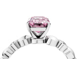 White gold Fancy Pink Emerald  Solitaire Bezel-Set Diamond Ring with Beaded Band and Four-Prong Setting_36