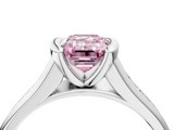 White gold Fancy Pink Emerald  Solitaire Bezel-Set Diamond Ring with Channel-Set Band_41