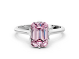 White gold Fancy Pink Emerald  Solitaire Cathedral Diamond Ring with Six-Prong Setting_17