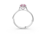 White gold Fancy Pink Emerald  Solitaire Cathedral Diamond Ring with Six-Prong Setting_20