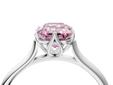 White gold Fancy Pink Emerald  Solitaire Cathedral Diamond Ring with Six-Prong Setting_21