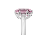 White gold Fancy Pink Emerald  Solitaire Cathedral Diamond Ring with Six-Prong Setting_22