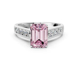 White gold Fancy Pink Emerald  Solitaire Channel-Set Diamond Engagement Ring with Four-Prong Setting_32