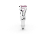 White gold Fancy Pink Emerald  Solitaire Channel-Set Split Shank Ring with Tension Prong Setting_5