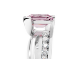 White gold Fancy Pink Emerald  Solitaire Channel-Set Split Shank Ring with Tension Prong Setting_8