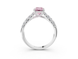White gold Fancy Pink Emerald  Solitaire Chevron Pave Diamond Engagement Ring with Six-Prong Setting_6