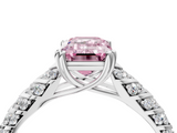White gold Fancy Pink Emerald  Solitaire Chevron Pave Diamond Engagement Ring with Six-Prong Setting_7