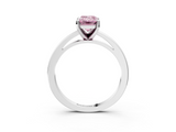 White gold Fancy Pink Emerald  Solitaire Diamond Engagement Ring with Four-Prong Setting on a Classic Band_6
