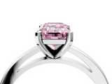 White gold Fancy Pink Emerald  Solitaire Diamond Engagement Ring with Four-Prong Setting on a Classic Band_7