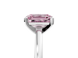 White gold Fancy Pink Emerald  Solitaire Diamond Engagement Ring with Four-Prong Setting on a Classic Band_8