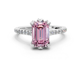 White gold Fancy Pink Emerald  Solitaire Diamond Engagement Ring with Pave Band and Six-Prong Setting_20