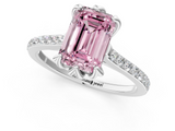White gold Fancy Pink Emerald  Solitaire Diamond Engagement Ring with Pave Band and Six-Prong Setting_21