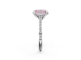 White gold Fancy Pink Emerald  Solitaire Diamond Engagement Ring with Pave Band and Six-Prong Setting_22