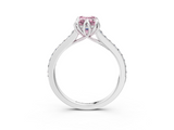 White gold Fancy Pink Emerald  Solitaire Diamond Engagement Ring with Pave Band and Six-Prong Setting_23