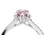 White gold Fancy Pink Emerald  Solitaire Diamond Engagement Ring with Pave Band and Six-Prong Setting_24