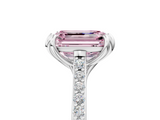 White gold Fancy Pink Emerald  Solitaire Diamond Engagement Ring with Pave Band and Six-Prong Setting_25