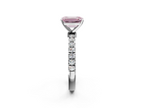 White gold Fancy Pink Emerald  Solitaire Diamond Pavé Band with Four-Prong Setting_30