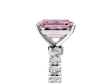 White gold Fancy Pink Emerald  Solitaire Diamond Pavé Band with Four-Prong Setting_33