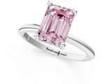 White gold Fancy Pink Emerald  Solitaire Diamond Ring with 4-Prong Setting on a Classic Band_4