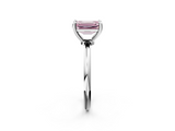 White gold Fancy Pink Emerald  Solitaire Diamond Ring with 4-Prong Setting on a Classic Band_5