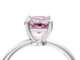 White gold Fancy Pink Emerald  Solitaire Diamond Ring with 4-Prong Setting on a Classic Band_7