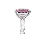 White gold Fancy Pink Emerald  Solitaire Diamond Ring with Bamboo Band and Four-Prong Setting_56