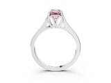 White gold Fancy Pink Emerald  Solitaire Diamond Ring with Cathedral Band and Four-Prong Setting_69