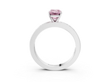 White gold Fancy Pink Emerald  Solitaire Diamond Ring with Channel-Set Baguette Band and Four-Prong Setting_124
