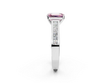 White gold Fancy Pink Emerald  Solitaire Diamond Ring with Channel-Set Band and Four-Prong Setting_5