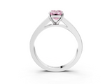 White gold Fancy Pink Emerald  Solitaire Diamond Ring with Channel-Set Band and Four-Prong Setting_6