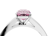White gold Fancy Pink Emerald  Solitaire Diamond Ring with Channel-Set Band and Four-Prong Setting_7