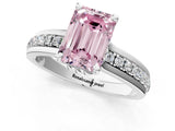White gold Fancy Pink Emerald  Solitaire Diamond Ring with Channel Set Band and Six-Prong Setting_49