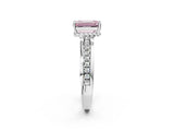 White gold Fancy Pink Emerald  Solitaire Diamond Ring with Channel Set Band and Six-Prong Setting_50